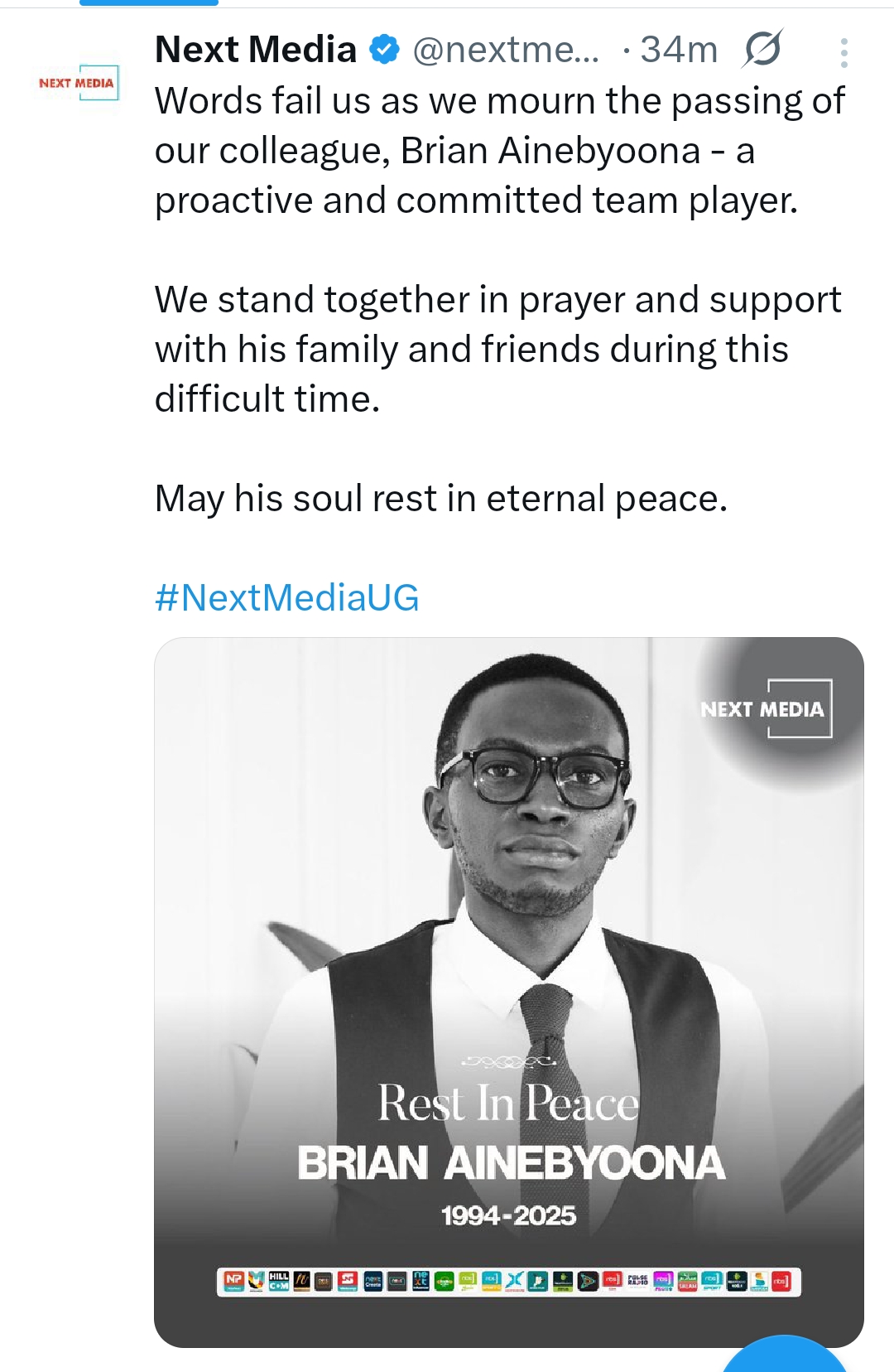 Brian Ainebyoona is Dead